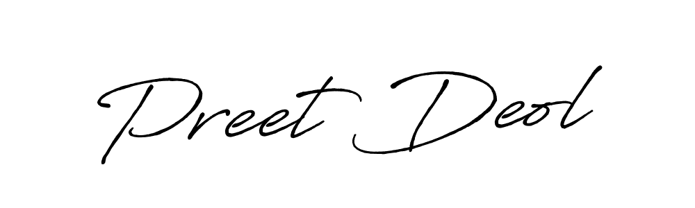 Also we have Preet Deol name is the best signature style. Create professional handwritten signature collection using Antro_Vectra_Bolder autograph style. Preet Deol signature style 7 images and pictures png