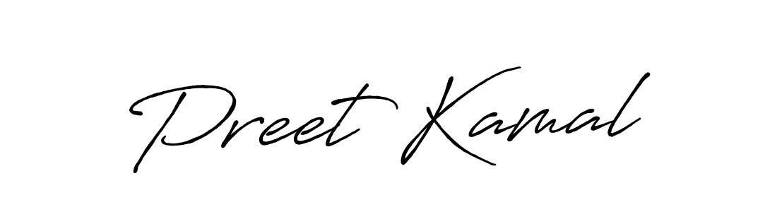 How to make Preet Kamal name signature. Use Antro_Vectra_Bolder style for creating short signs online. This is the latest handwritten sign. Preet Kamal signature style 7 images and pictures png