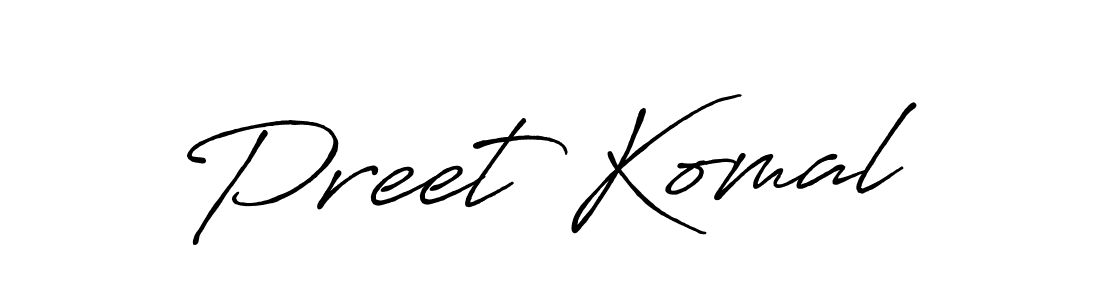 Create a beautiful signature design for name Preet Komal. With this signature (Antro_Vectra_Bolder) fonts, you can make a handwritten signature for free. Preet Komal signature style 7 images and pictures png