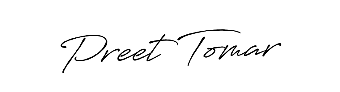 Design your own signature with our free online signature maker. With this signature software, you can create a handwritten (Antro_Vectra_Bolder) signature for name Preet Tomar. Preet Tomar signature style 7 images and pictures png