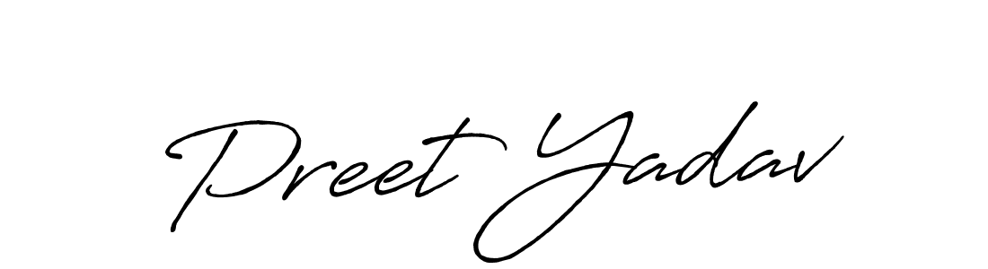 Make a beautiful signature design for name Preet Yadav. Use this online signature maker to create a handwritten signature for free. Preet Yadav signature style 7 images and pictures png