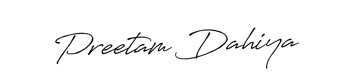 Also we have Preetam Dahiya name is the best signature style. Create professional handwritten signature collection using Antro_Vectra_Bolder autograph style. Preetam Dahiya signature style 7 images and pictures png