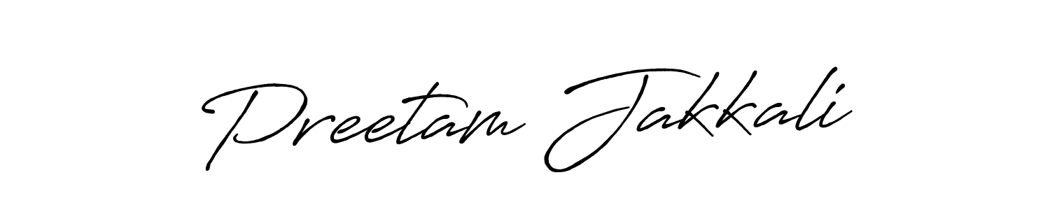 Design your own signature with our free online signature maker. With this signature software, you can create a handwritten (Antro_Vectra_Bolder) signature for name Preetam Jakkali. Preetam Jakkali signature style 7 images and pictures png