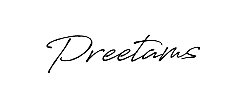 Preetams stylish signature style. Best Handwritten Sign (Antro_Vectra_Bolder) for my name. Handwritten Signature Collection Ideas for my name Preetams. Preetams signature style 7 images and pictures png