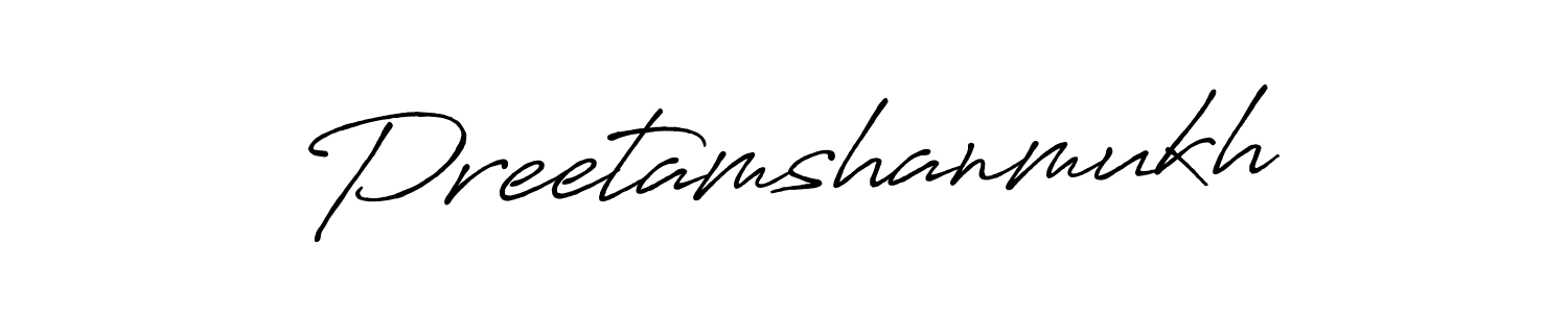 Preetamshanmukh stylish signature style. Best Handwritten Sign (Antro_Vectra_Bolder) for my name. Handwritten Signature Collection Ideas for my name Preetamshanmukh. Preetamshanmukh signature style 7 images and pictures png