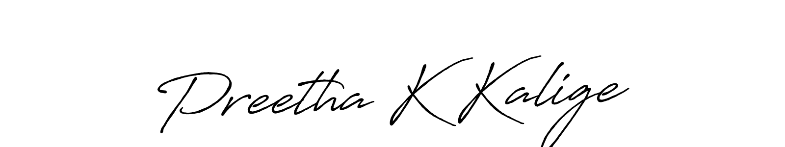 Use a signature maker to create a handwritten signature online. With this signature software, you can design (Antro_Vectra_Bolder) your own signature for name Preetha K Kalige. Preetha K Kalige signature style 7 images and pictures png