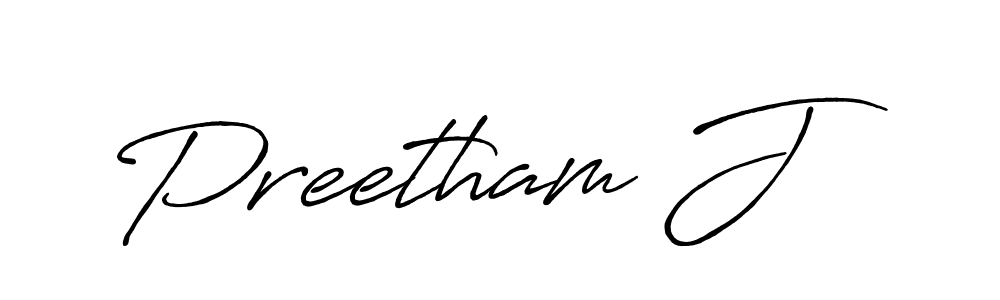 The best way (Antro_Vectra_Bolder) to make a short signature is to pick only two or three words in your name. The name Preetham J include a total of six letters. For converting this name. Preetham J signature style 7 images and pictures png