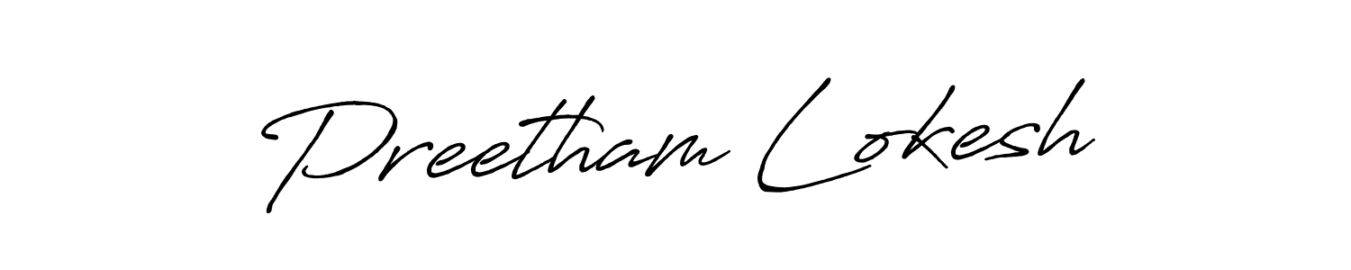 Also we have Preetham Lokesh name is the best signature style. Create professional handwritten signature collection using Antro_Vectra_Bolder autograph style. Preetham Lokesh signature style 7 images and pictures png