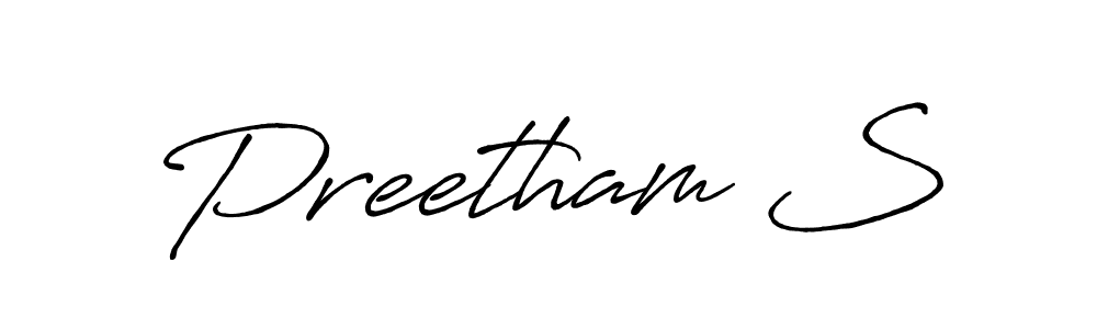 Use a signature maker to create a handwritten signature online. With this signature software, you can design (Antro_Vectra_Bolder) your own signature for name Preetham S. Preetham S signature style 7 images and pictures png