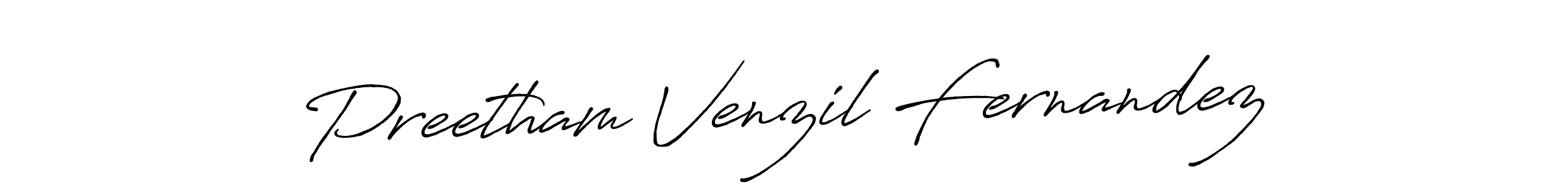 Preetham Venzil Fernandez stylish signature style. Best Handwritten Sign (Antro_Vectra_Bolder) for my name. Handwritten Signature Collection Ideas for my name Preetham Venzil Fernandez. Preetham Venzil Fernandez signature style 7 images and pictures png