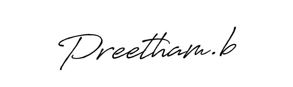 Create a beautiful signature design for name Preetham.b. With this signature (Antro_Vectra_Bolder) fonts, you can make a handwritten signature for free. Preetham.b signature style 7 images and pictures png