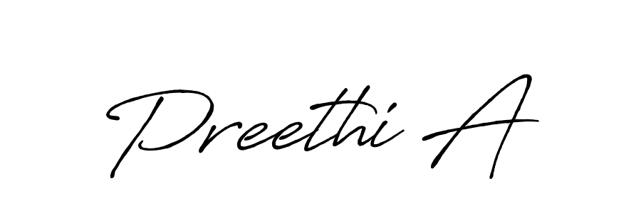 Design your own signature with our free online signature maker. With this signature software, you can create a handwritten (Antro_Vectra_Bolder) signature for name Preethi A. Preethi A signature style 7 images and pictures png