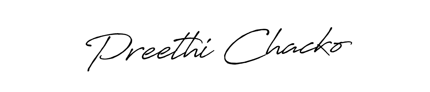 Make a beautiful signature design for name Preethi Chacko. With this signature (Antro_Vectra_Bolder) style, you can create a handwritten signature for free. Preethi Chacko signature style 7 images and pictures png