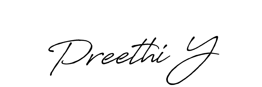 Preethi Y stylish signature style. Best Handwritten Sign (Antro_Vectra_Bolder) for my name. Handwritten Signature Collection Ideas for my name Preethi Y. Preethi Y signature style 7 images and pictures png