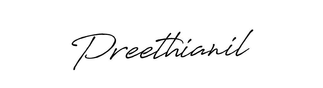 Preethianil stylish signature style. Best Handwritten Sign (Antro_Vectra_Bolder) for my name. Handwritten Signature Collection Ideas for my name Preethianil. Preethianil signature style 7 images and pictures png