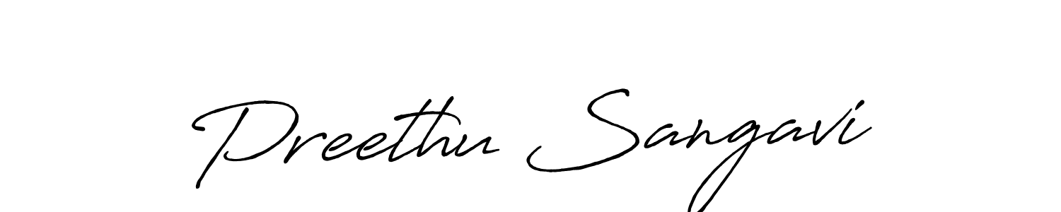 Create a beautiful signature design for name Preethu Sangavi. With this signature (Antro_Vectra_Bolder) fonts, you can make a handwritten signature for free. Preethu Sangavi signature style 7 images and pictures png