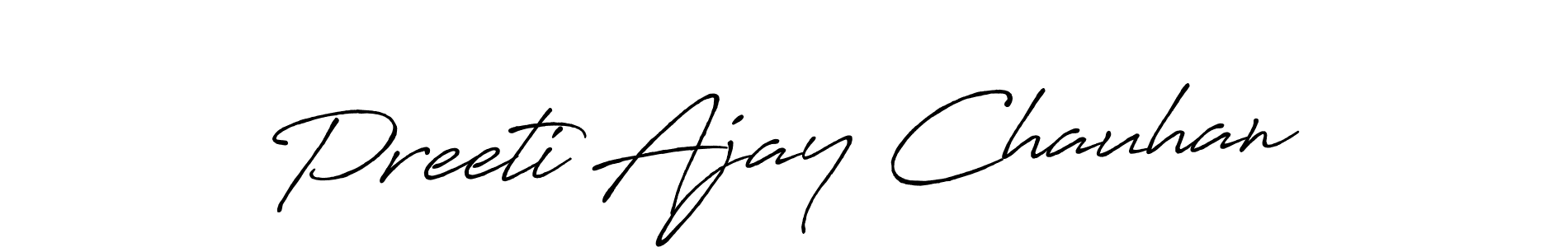 Preeti Ajay Chauhan stylish signature style. Best Handwritten Sign (Antro_Vectra_Bolder) for my name. Handwritten Signature Collection Ideas for my name Preeti Ajay Chauhan. Preeti Ajay Chauhan signature style 7 images and pictures png