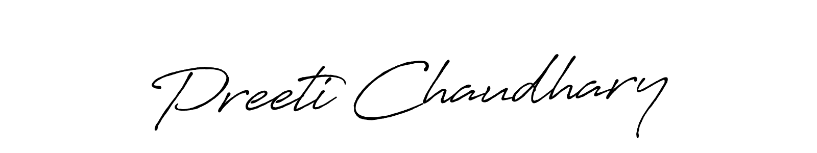 Create a beautiful signature design for name Preeti Chaudhary. With this signature (Antro_Vectra_Bolder) fonts, you can make a handwritten signature for free. Preeti Chaudhary signature style 7 images and pictures png