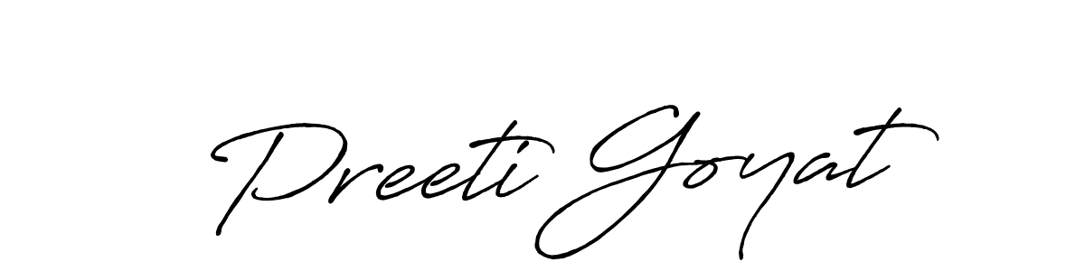 Use a signature maker to create a handwritten signature online. With this signature software, you can design (Antro_Vectra_Bolder) your own signature for name Preeti Goyat. Preeti Goyat signature style 7 images and pictures png