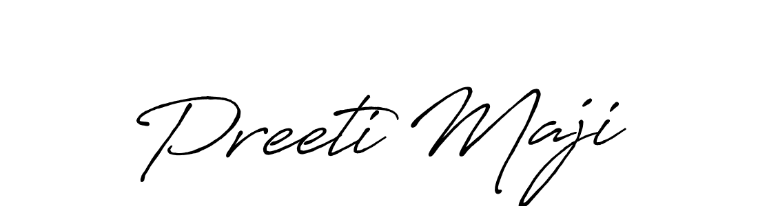 Make a beautiful signature design for name Preeti Maji. With this signature (Antro_Vectra_Bolder) style, you can create a handwritten signature for free. Preeti Maji signature style 7 images and pictures png