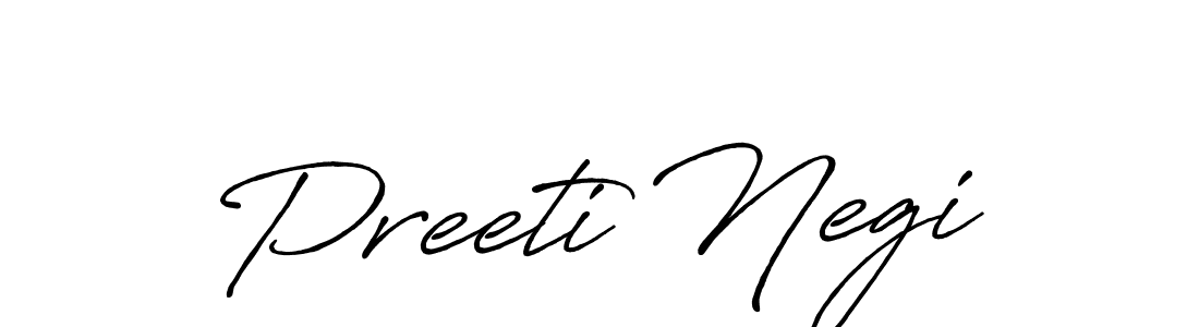 How to make Preeti Negi name signature. Use Antro_Vectra_Bolder style for creating short signs online. This is the latest handwritten sign. Preeti Negi signature style 7 images and pictures png