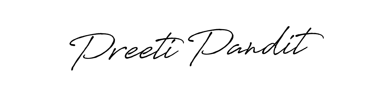 Preeti Pandit stylish signature style. Best Handwritten Sign (Antro_Vectra_Bolder) for my name. Handwritten Signature Collection Ideas for my name Preeti Pandit. Preeti Pandit signature style 7 images and pictures png