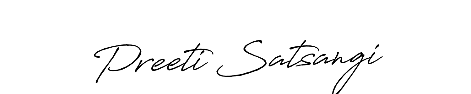 Antro_Vectra_Bolder is a professional signature style that is perfect for those who want to add a touch of class to their signature. It is also a great choice for those who want to make their signature more unique. Get Preeti Satsangi name to fancy signature for free. Preeti Satsangi signature style 7 images and pictures png