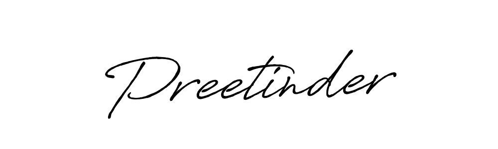 Preetinder stylish signature style. Best Handwritten Sign (Antro_Vectra_Bolder) for my name. Handwritten Signature Collection Ideas for my name Preetinder. Preetinder signature style 7 images and pictures png