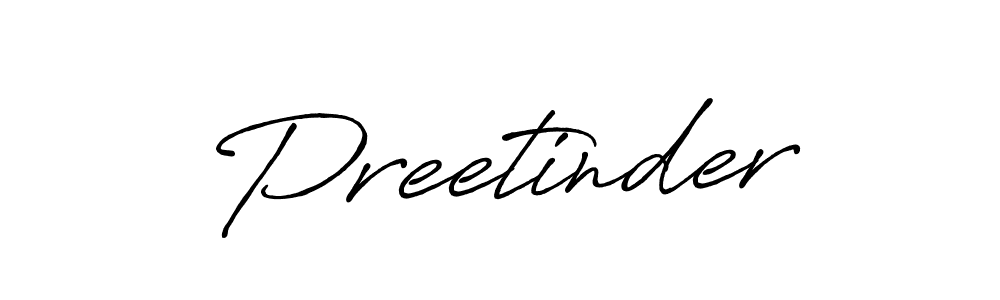 Preetinder stylish signature style. Best Handwritten Sign (Antro_Vectra_Bolder) for my name. Handwritten Signature Collection Ideas for my name Preetinder. Preetinder signature style 7 images and pictures png