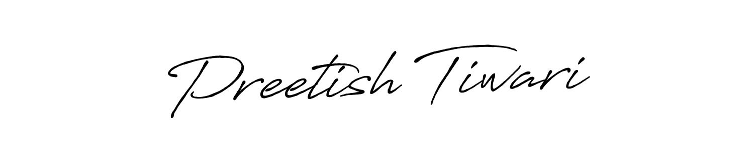 Make a beautiful signature design for name Preetish Tiwari. With this signature (Antro_Vectra_Bolder) style, you can create a handwritten signature for free. Preetish Tiwari signature style 7 images and pictures png