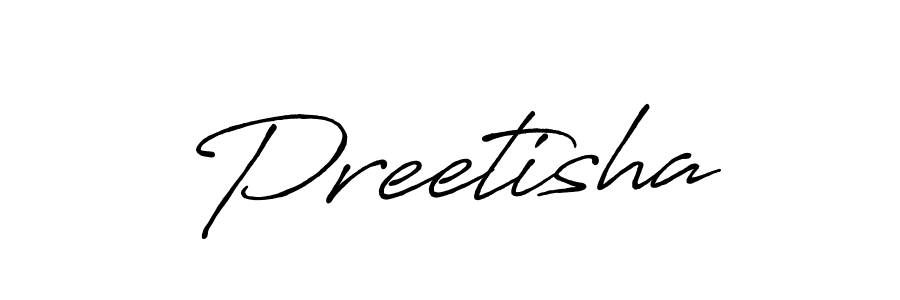 How to make Preetisha name signature. Use Antro_Vectra_Bolder style for creating short signs online. This is the latest handwritten sign. Preetisha signature style 7 images and pictures png