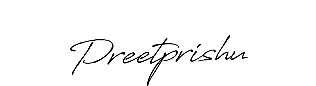 How to make Preetprishu name signature. Use Antro_Vectra_Bolder style for creating short signs online. This is the latest handwritten sign. Preetprishu signature style 7 images and pictures png