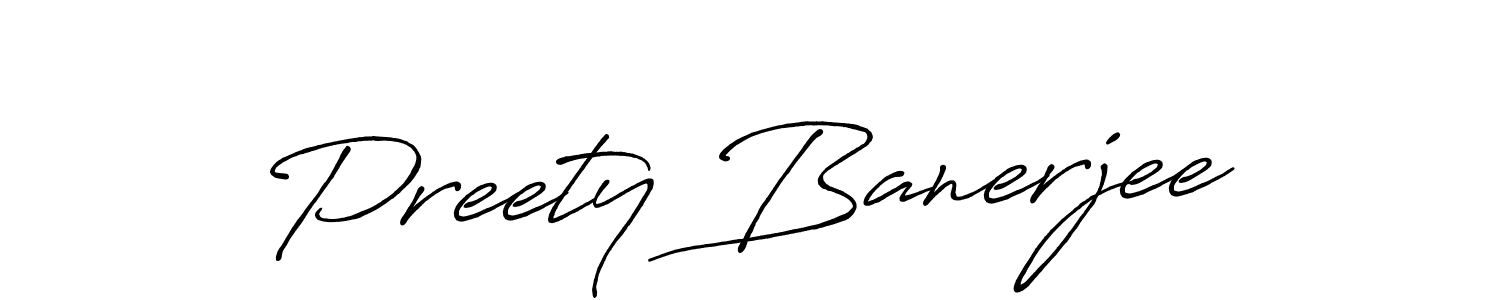 if you are searching for the best signature style for your name Preety Banerjee. so please give up your signature search. here we have designed multiple signature styles  using Antro_Vectra_Bolder. Preety Banerjee signature style 7 images and pictures png