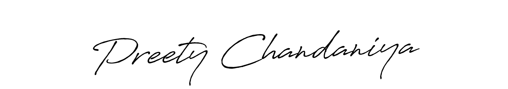 Make a short Preety Chandaniya signature style. Manage your documents anywhere anytime using Antro_Vectra_Bolder. Create and add eSignatures, submit forms, share and send files easily. Preety Chandaniya signature style 7 images and pictures png