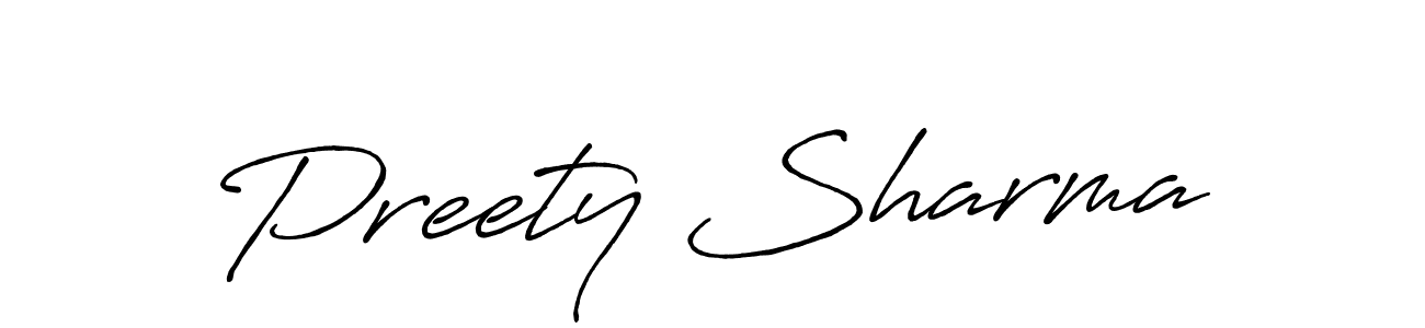 How to Draw Preety Sharma signature style? Antro_Vectra_Bolder is a latest design signature styles for name Preety Sharma. Preety Sharma signature style 7 images and pictures png