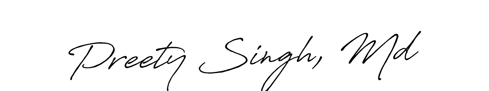 Use a signature maker to create a handwritten signature online. With this signature software, you can design (Antro_Vectra_Bolder) your own signature for name Preety Singh, Md. Preety Singh, Md signature style 7 images and pictures png