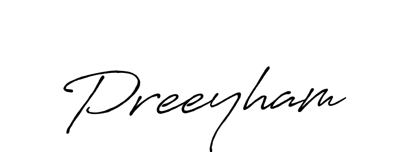 Preeyham stylish signature style. Best Handwritten Sign (Antro_Vectra_Bolder) for my name. Handwritten Signature Collection Ideas for my name Preeyham. Preeyham signature style 7 images and pictures png