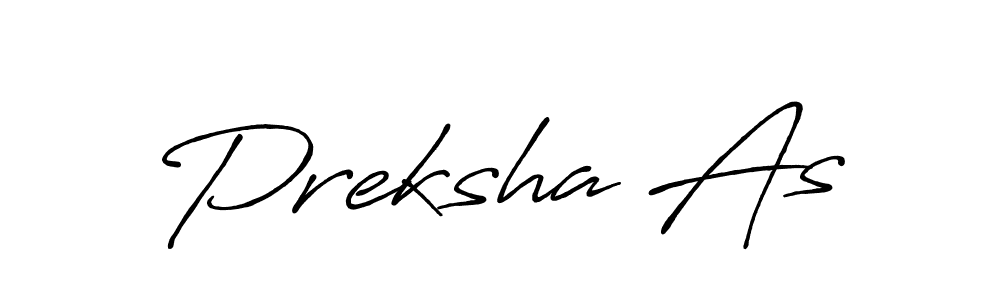 Design your own signature with our free online signature maker. With this signature software, you can create a handwritten (Antro_Vectra_Bolder) signature for name Preksha As. Preksha As signature style 7 images and pictures png