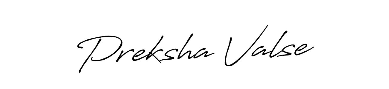 Preksha Valse stylish signature style. Best Handwritten Sign (Antro_Vectra_Bolder) for my name. Handwritten Signature Collection Ideas for my name Preksha Valse. Preksha Valse signature style 7 images and pictures png