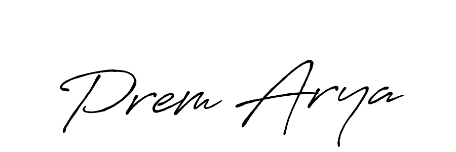 Prem Arya stylish signature style. Best Handwritten Sign (Antro_Vectra_Bolder) for my name. Handwritten Signature Collection Ideas for my name Prem Arya. Prem Arya signature style 7 images and pictures png