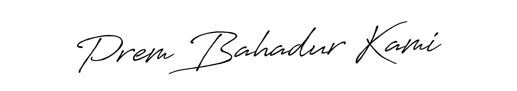 The best way (Antro_Vectra_Bolder) to make a short signature is to pick only two or three words in your name. The name Prem Bahadur Kami include a total of six letters. For converting this name. Prem Bahadur Kami signature style 7 images and pictures png