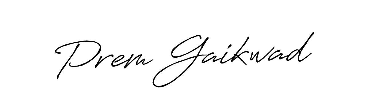 Make a beautiful signature design for name Prem Gaikwad. With this signature (Antro_Vectra_Bolder) style, you can create a handwritten signature for free. Prem Gaikwad signature style 7 images and pictures png