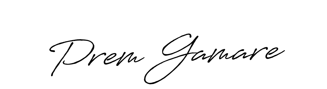 Design your own signature with our free online signature maker. With this signature software, you can create a handwritten (Antro_Vectra_Bolder) signature for name Prem Gamare. Prem Gamare signature style 7 images and pictures png
