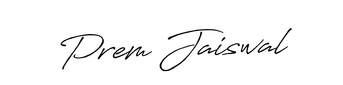 How to make Prem Jaiswal name signature. Use Antro_Vectra_Bolder style for creating short signs online. This is the latest handwritten sign. Prem Jaiswal signature style 7 images and pictures png