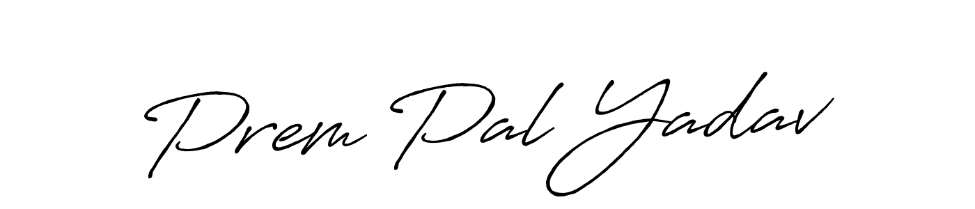 Use a signature maker to create a handwritten signature online. With this signature software, you can design (Antro_Vectra_Bolder) your own signature for name Prem Pal Yadav. Prem Pal Yadav signature style 7 images and pictures png