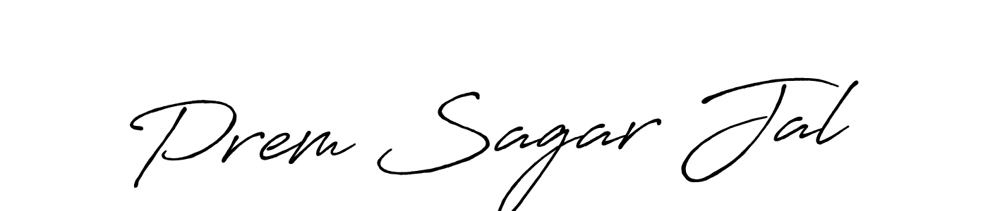 How to make Prem Sagar Jal name signature. Use Antro_Vectra_Bolder style for creating short signs online. This is the latest handwritten sign. Prem Sagar Jal signature style 7 images and pictures png