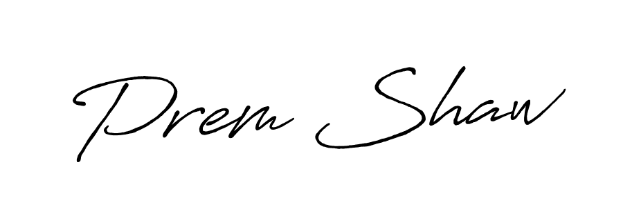 How to make Prem Shaw name signature. Use Antro_Vectra_Bolder style for creating short signs online. This is the latest handwritten sign. Prem Shaw signature style 7 images and pictures png