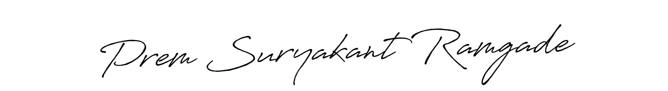Design your own signature with our free online signature maker. With this signature software, you can create a handwritten (Antro_Vectra_Bolder) signature for name Prem Suryakant Ramgade. Prem Suryakant Ramgade signature style 7 images and pictures png