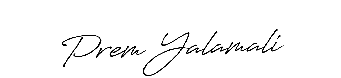 Design your own signature with our free online signature maker. With this signature software, you can create a handwritten (Antro_Vectra_Bolder) signature for name Prem Yalamali. Prem Yalamali signature style 7 images and pictures png