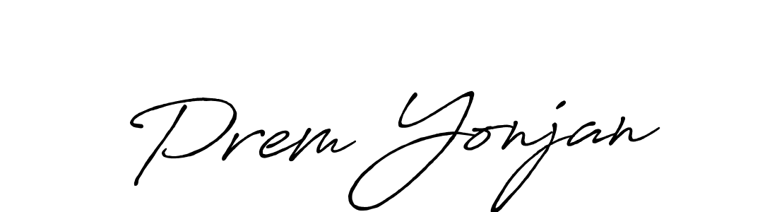 Design your own signature with our free online signature maker. With this signature software, you can create a handwritten (Antro_Vectra_Bolder) signature for name Prem Yonjan. Prem Yonjan signature style 7 images and pictures png